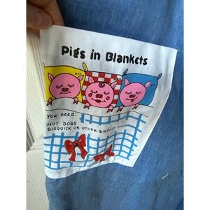 Vintage Kelly Reed Patio Dress Pigs Blankets Pearl Snap Chambray M 80s Deadstock